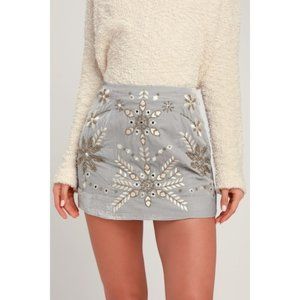 Free People Bright Lights velvet mini skirt